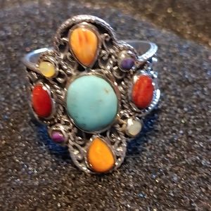 Stunning .925 Genuine Turquoise Oyster Pearl Ring